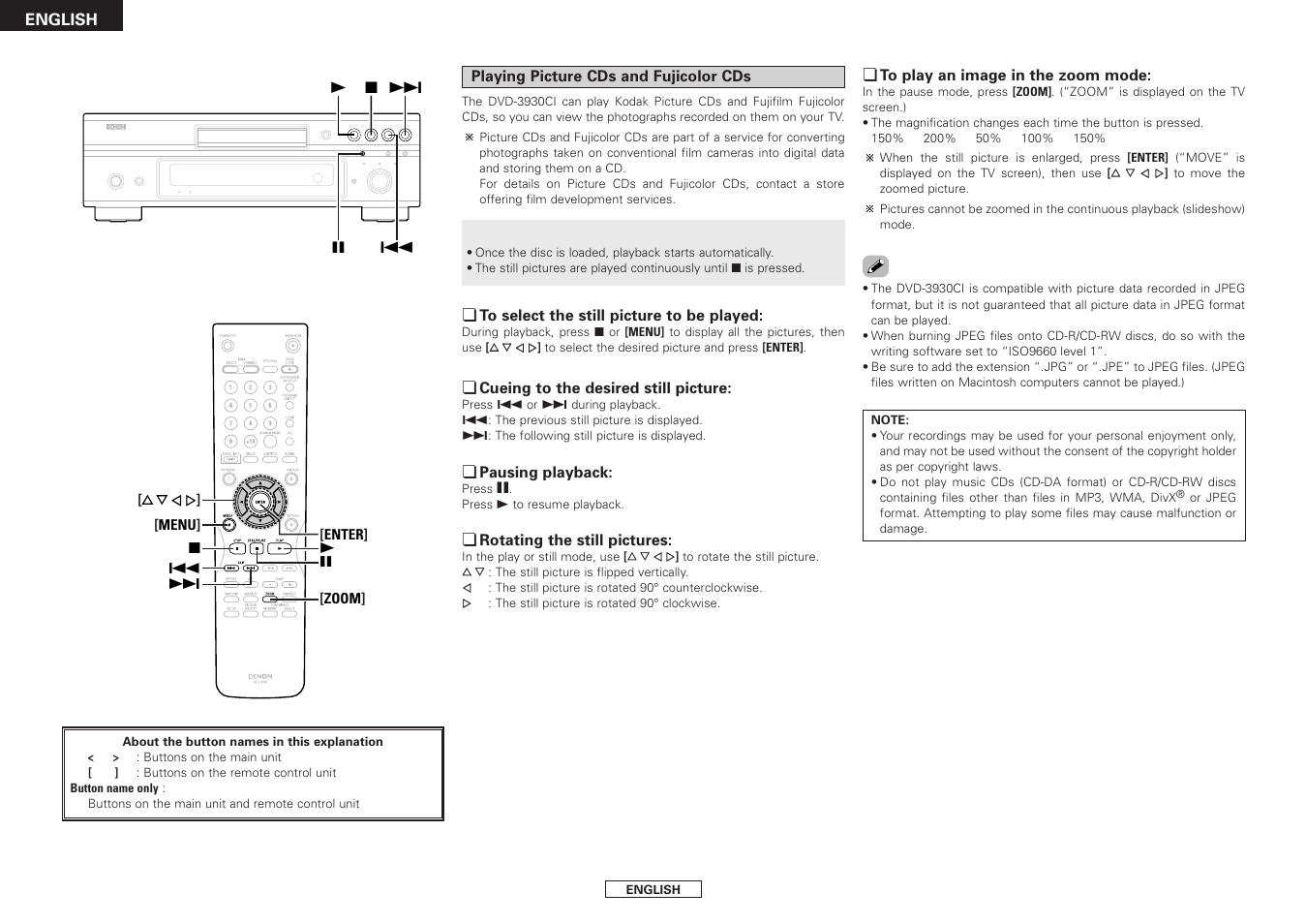 Denon DVD-3930CI User Manual | Page 44 / 56