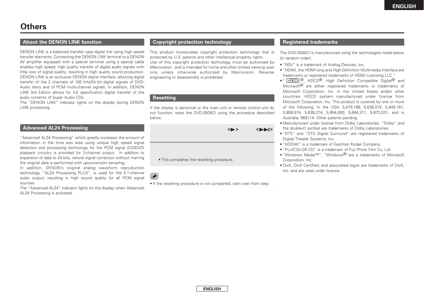 Others | Denon DVD-3930CI User Manual | Page 51 / 56