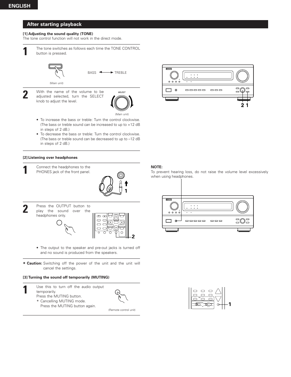 English after starting playback | Denon AVR-3300 User Manual | Page 40 / 62