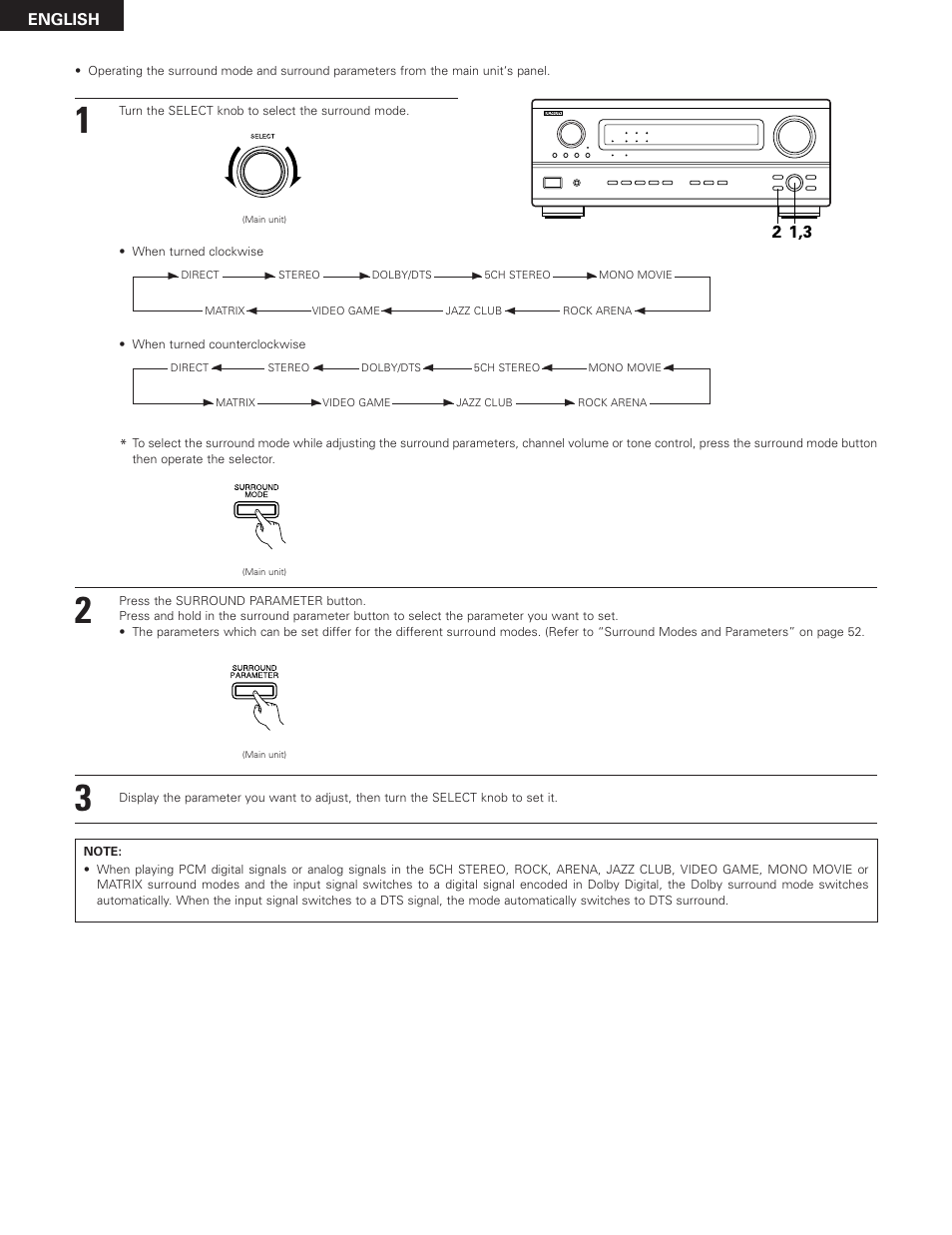 English | Denon AVR-3300 User Manual | Page 50 / 62