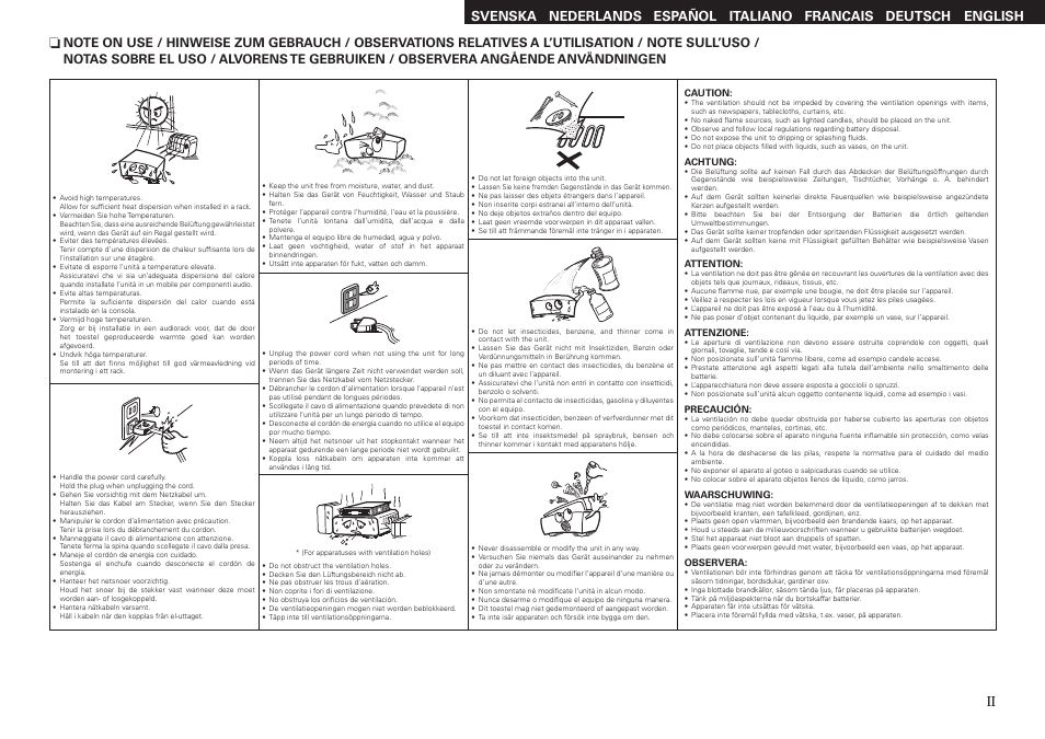 English | Denon AVR-2308 User Manual | Page 3 / 80