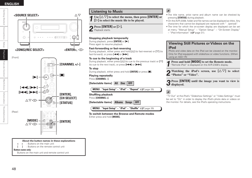 Denon AVR-2308 User Manual | Page 52 / 80