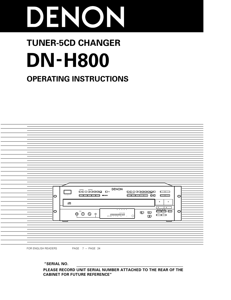 Denon DN-H800 User Manual | 24 pages