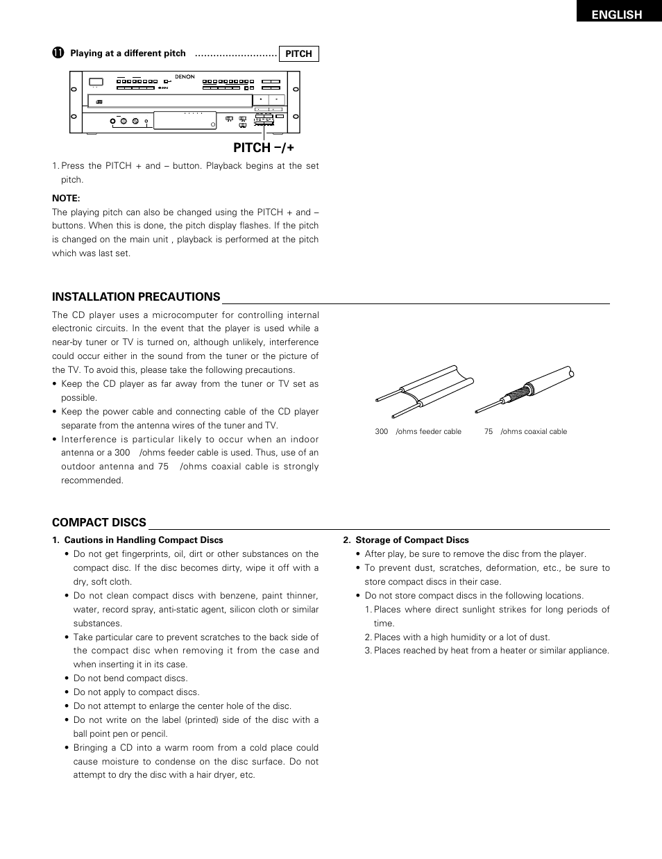 Pitch | Denon DN-H800 User Manual | Page 19 / 24