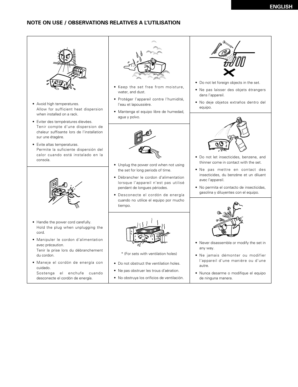 English español | Denon DN-H800 User Manual | Page 5 / 24