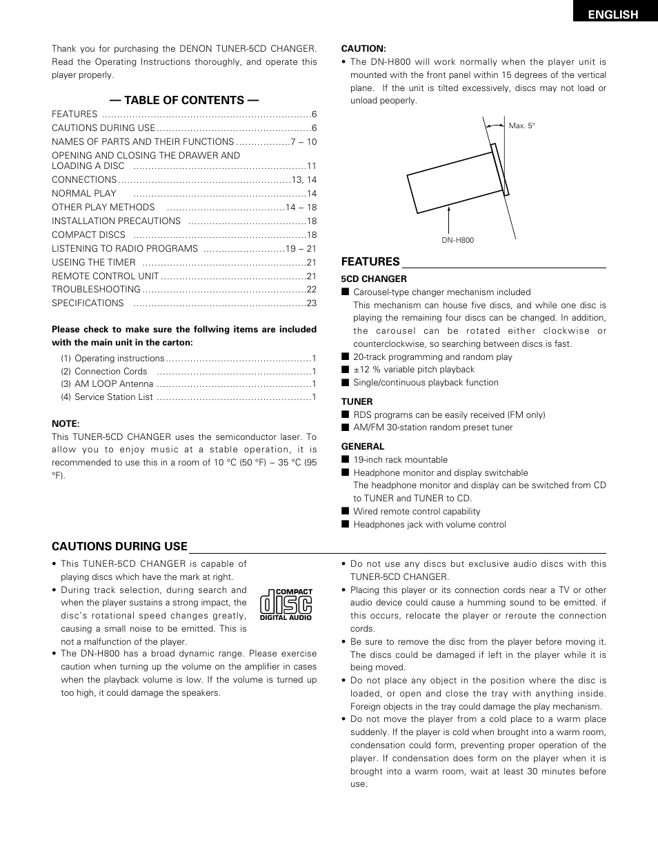 Denon DN-H800 User Manual | Page 7 / 24