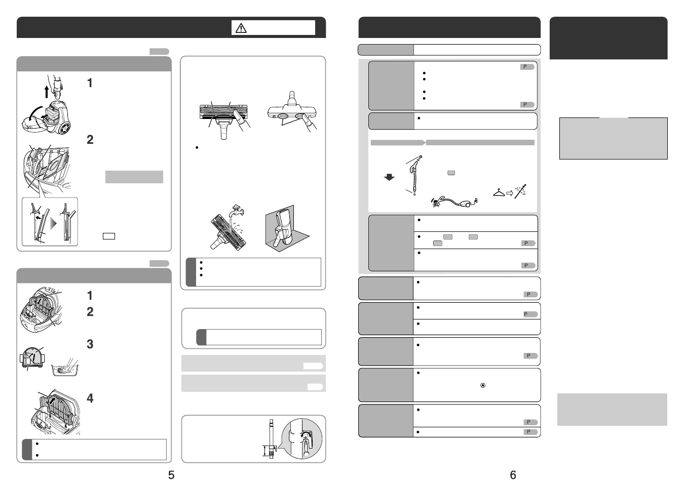 紙パックの交換とお手入れ, 故障かな, 保証とアフターサービス | MITSUBISHI ELECTRIC TC-CE3J User Manual | Page 3 / 4