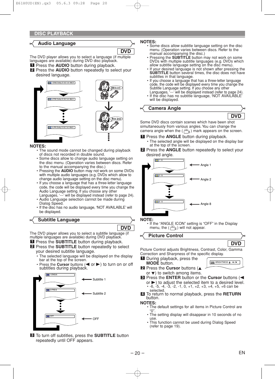 Denon DVD-556 User Manual | Page 20 / 54