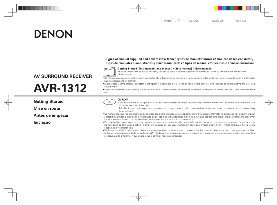 Denon AVR-1312 User Manual | 16 pages