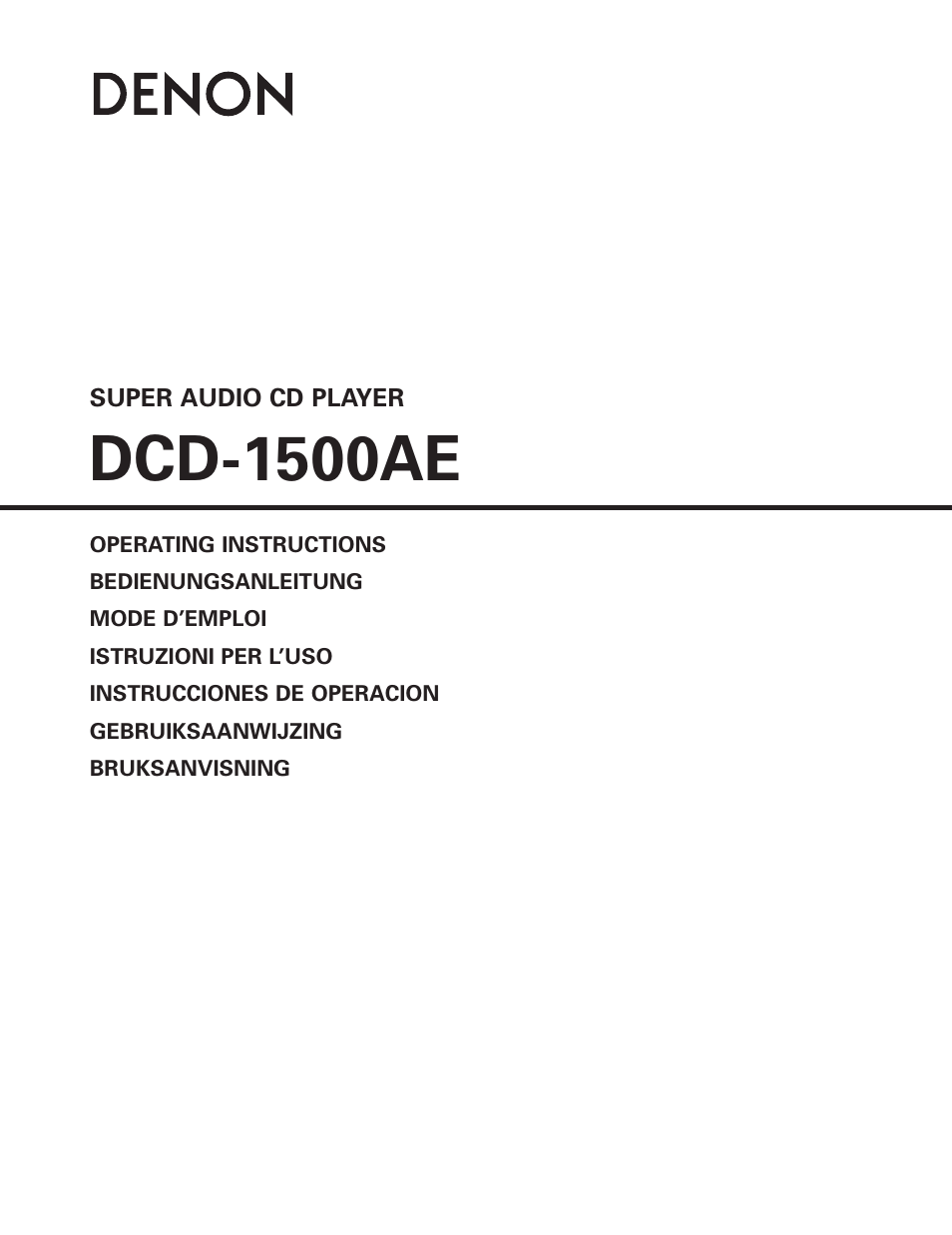 Denon DCD-1500AE User Manual | 90 pages