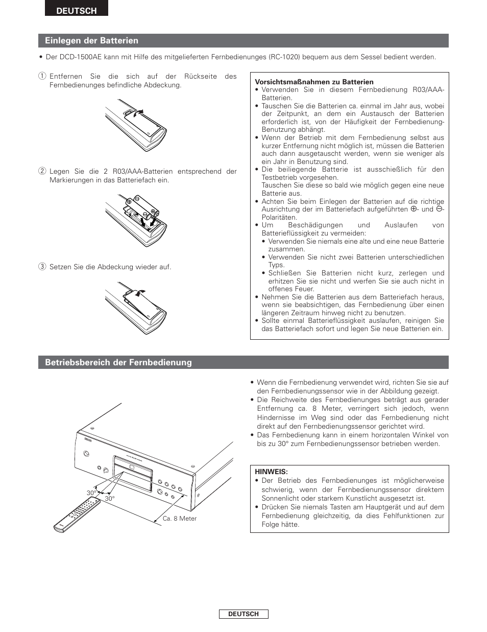 Denon DCD-1500AE User Manual | Page 20 / 90