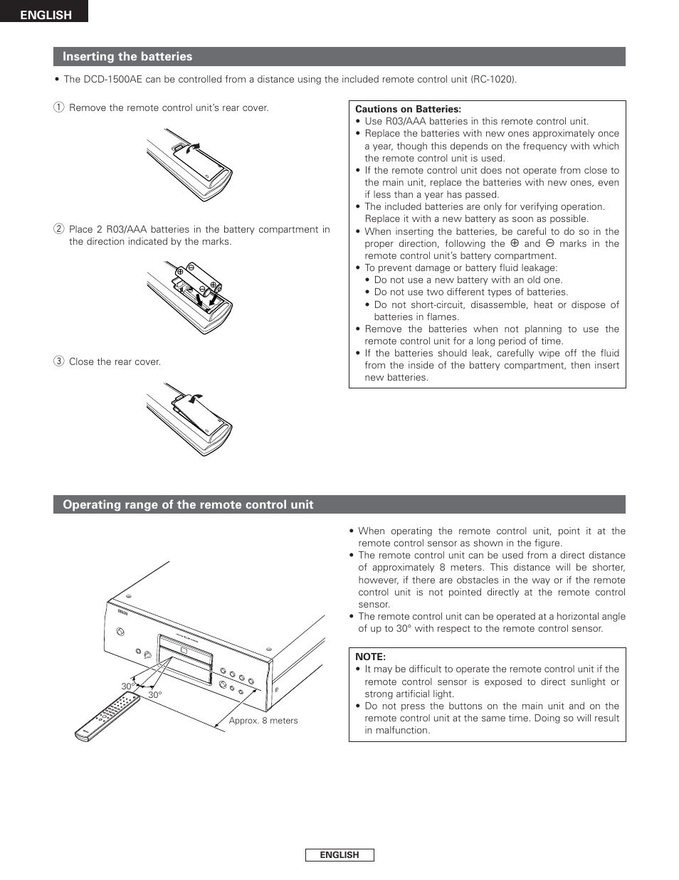 Denon DCD-1500AE User Manual | Page 8 / 90
