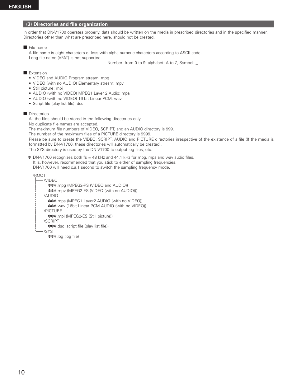 Denon DN-V1700 User Manual | Page 10 / 104