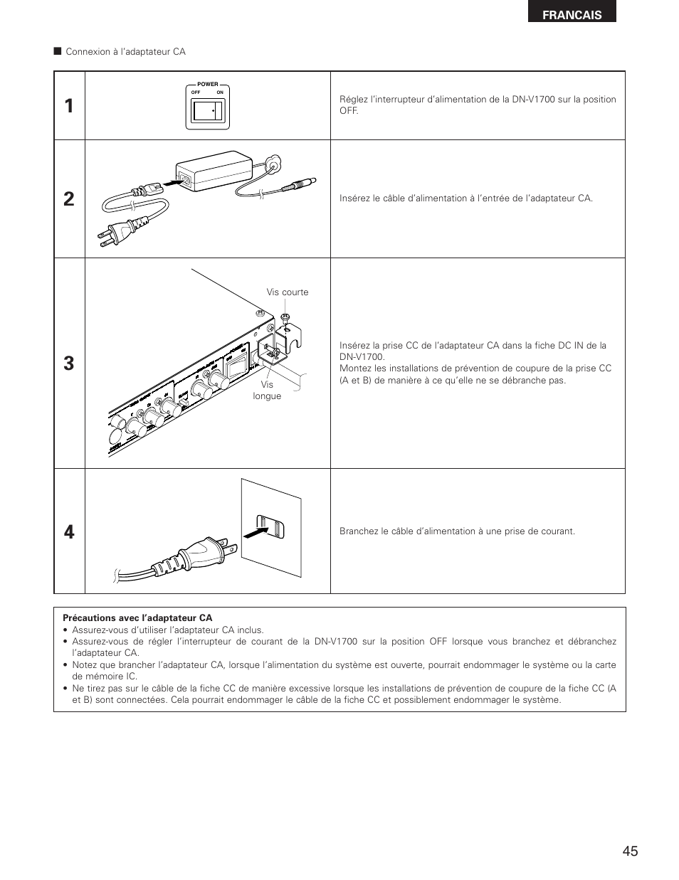 Denon DN-V1700 User Manual | Page 45 / 104