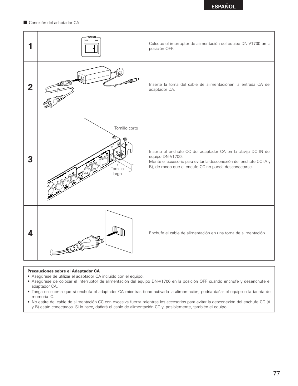 Denon DN-V1700 User Manual | Page 77 / 104