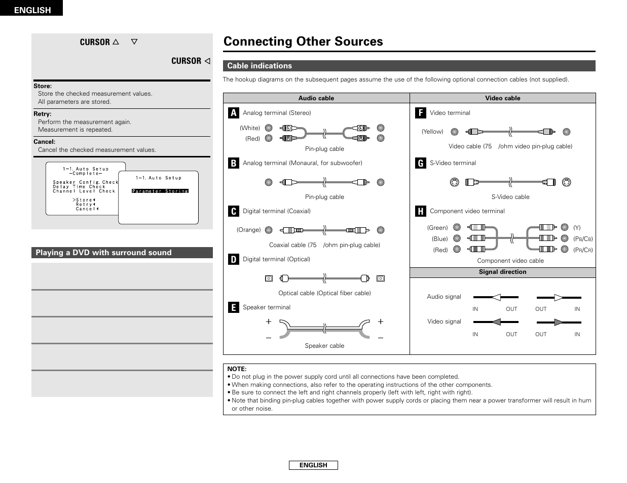 Connecting other sources | Denon AVR-786 User Manual | Page 14 / 68