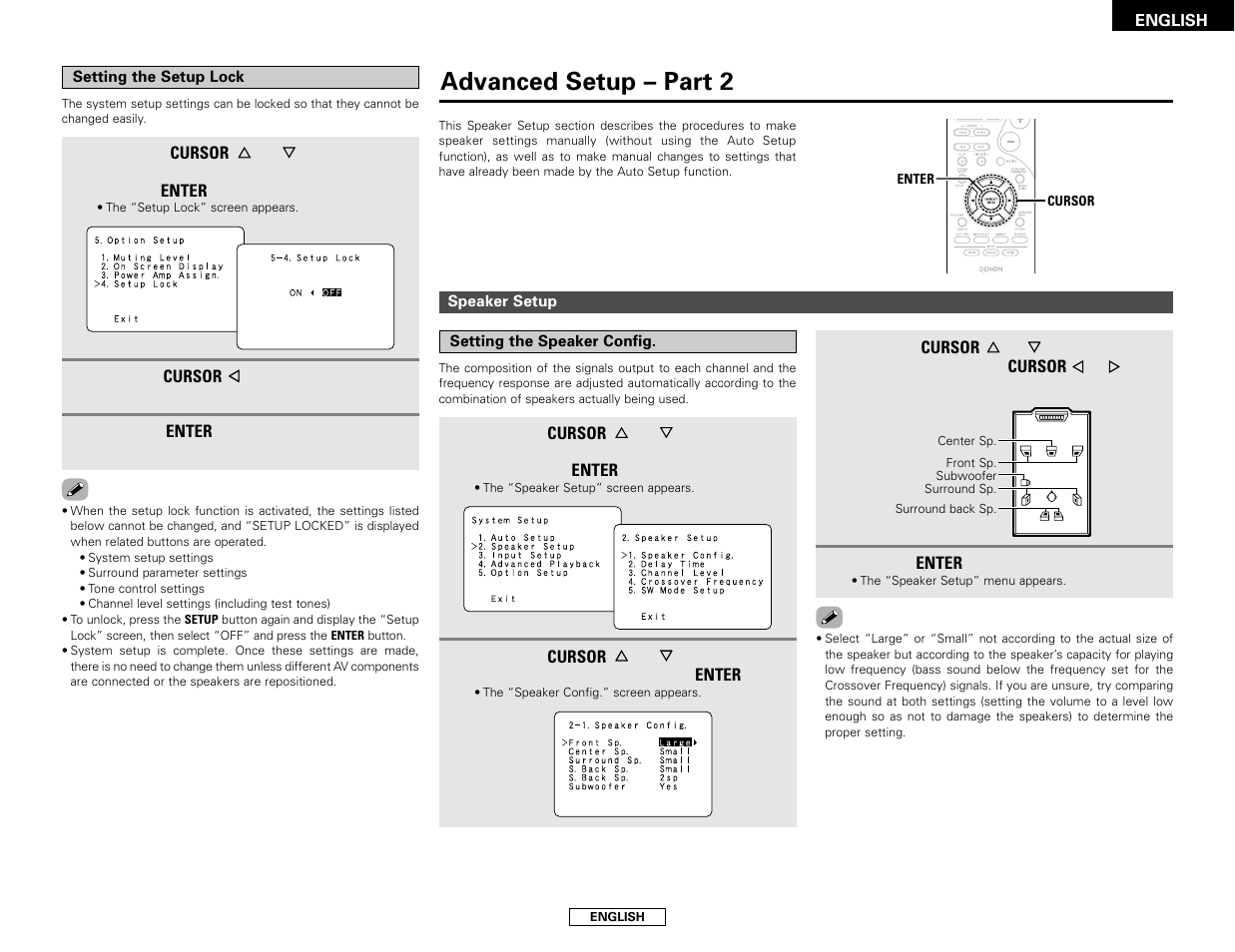 Advanced setup – part 2 | Denon AVR-786 User Manual | Page 47 / 68