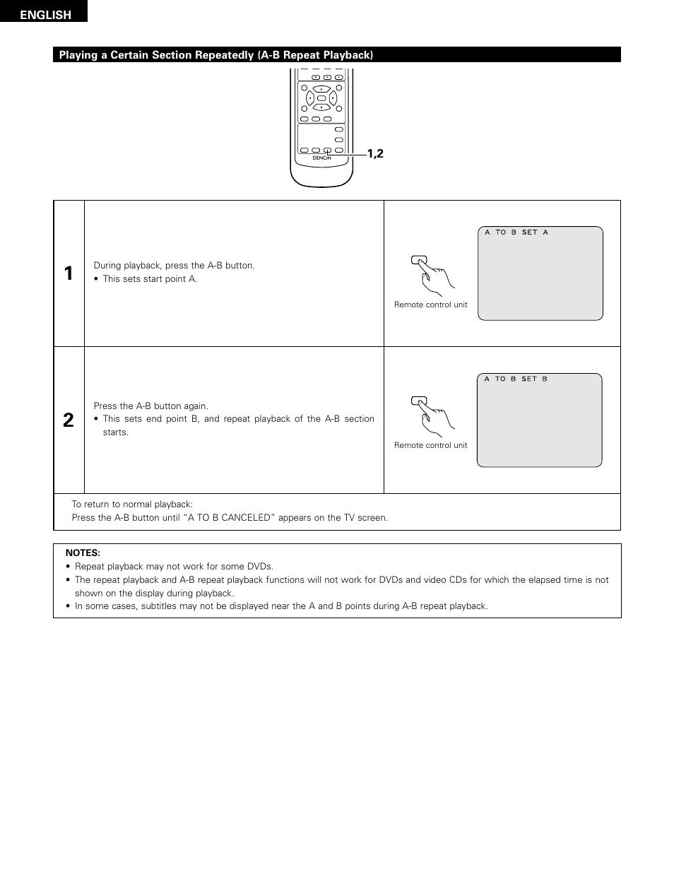 English | Denon DVD-1000 User Manual | Page 24 / 126