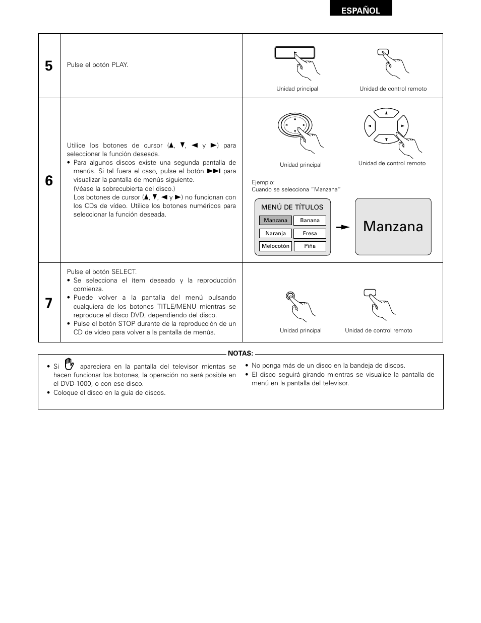 Manzana | Denon DVD-1000 User Manual | Page 99 / 126