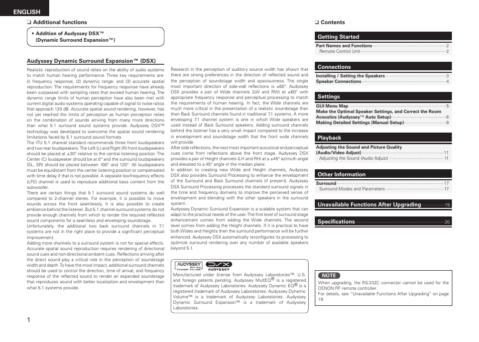 Denon AVR-3310CI User Manual | Page 2 / 22