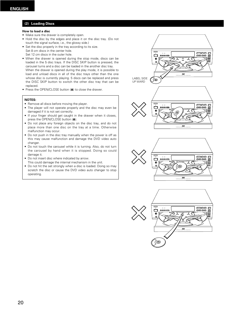 English | Denon DMV-3700 User Manual | Page 20 / 62