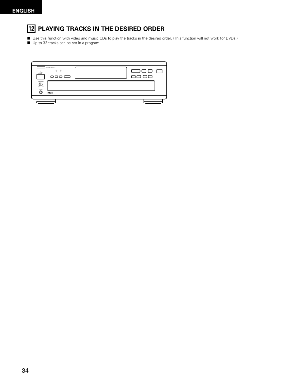 Playing tracks in the desired order 12 | Denon DMV-3700 User Manual | Page 34 / 62