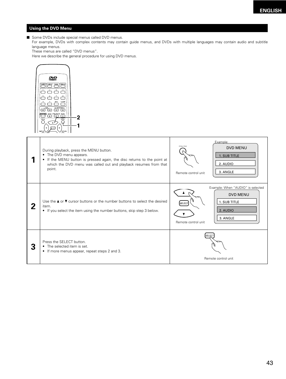 Denon DMV-3700 User Manual | Page 43 / 62