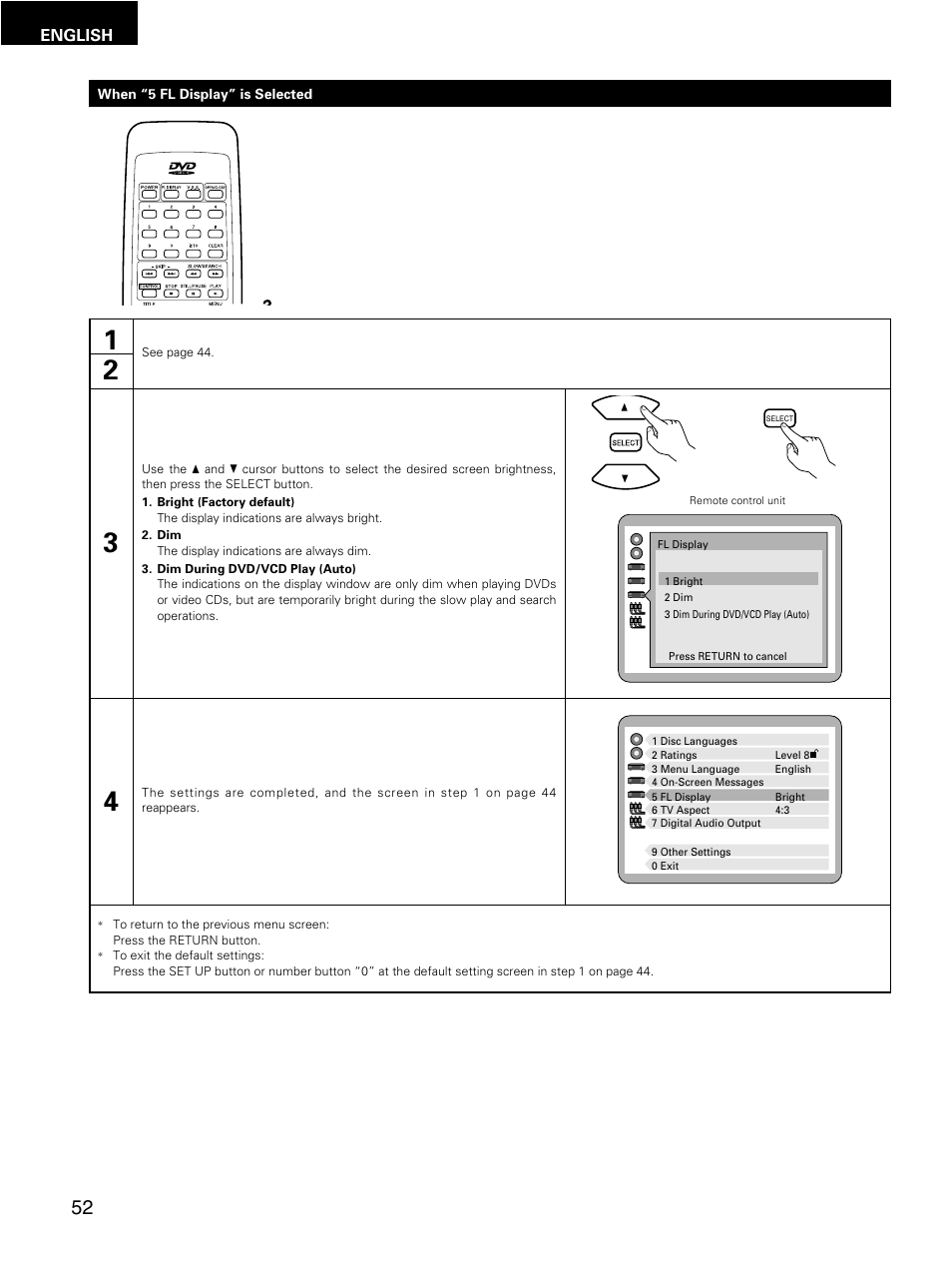 English | Denon DMV-3700 User Manual | Page 52 / 62