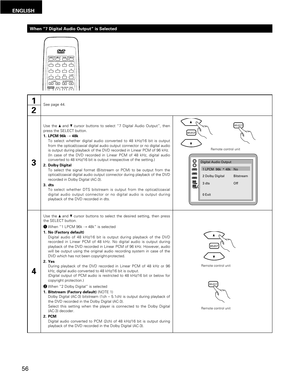 English | Denon DMV-3700 User Manual | Page 56 / 62