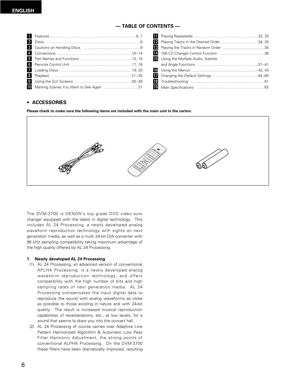 Denon DMV-3700 User Manual | Page 6 / 62