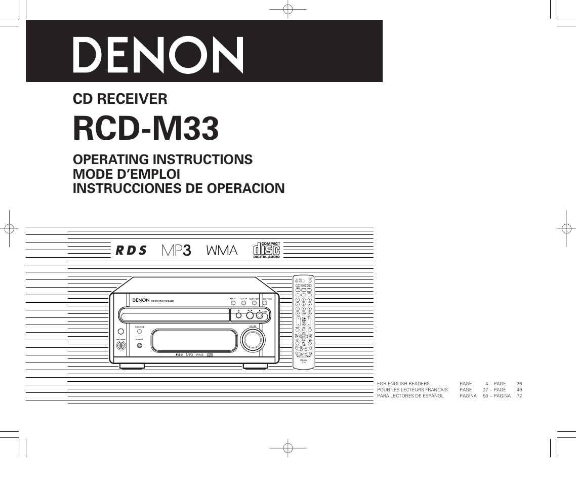 Denon RCD-M33 User Manual | 74 pages