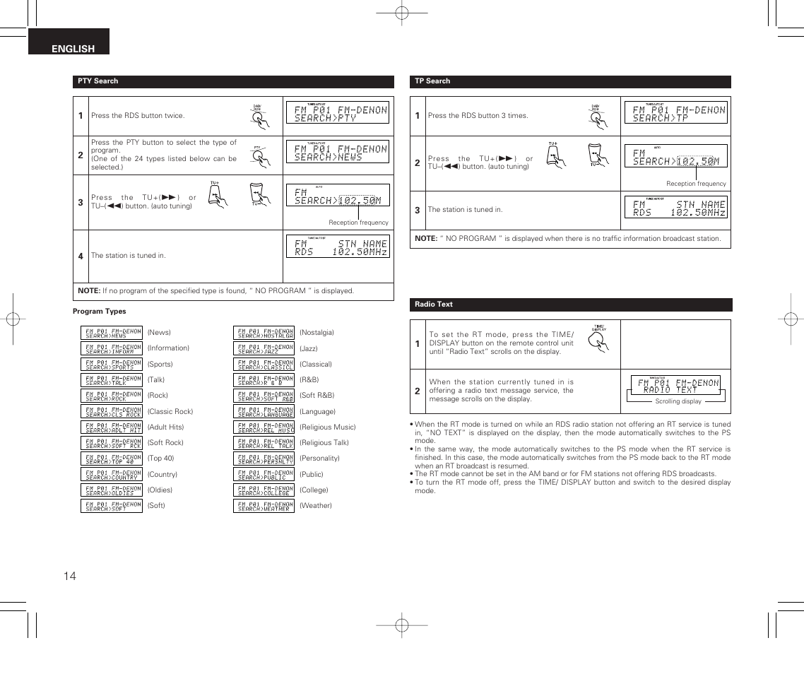Denon RCD-M33 User Manual | Page 14 / 74