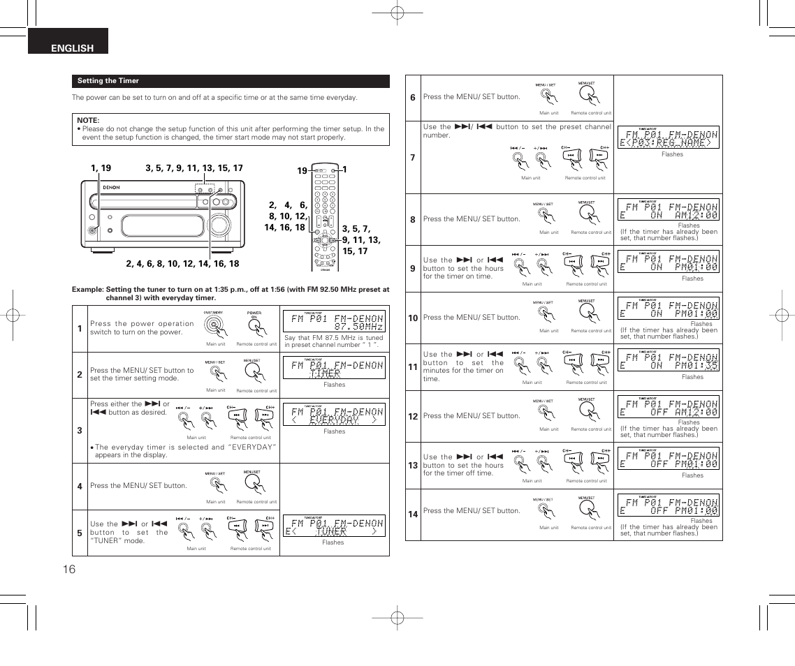 Denon RCD-M33 User Manual | Page 16 / 74