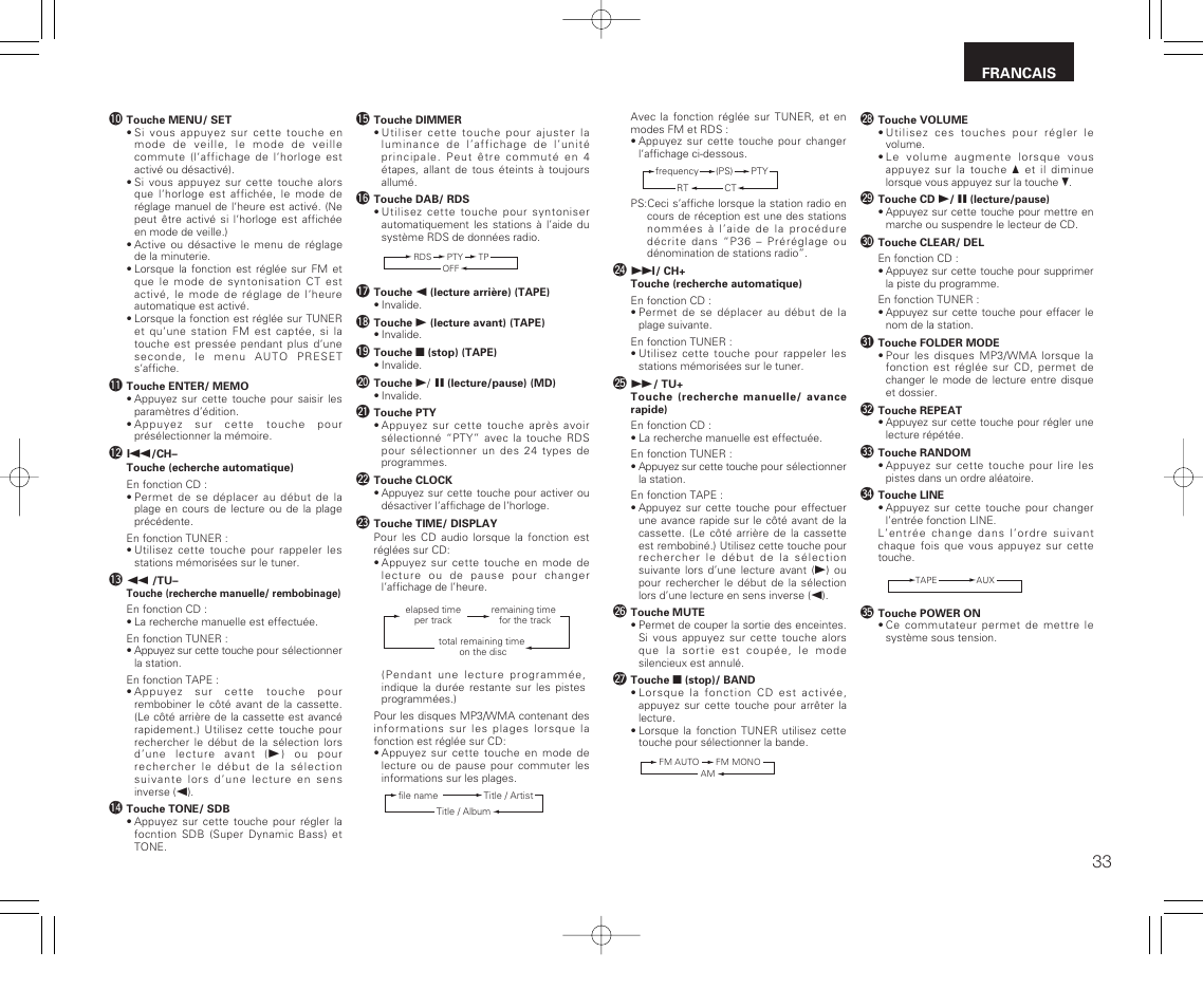 Denon RCD-M33 User Manual | Page 33 / 74