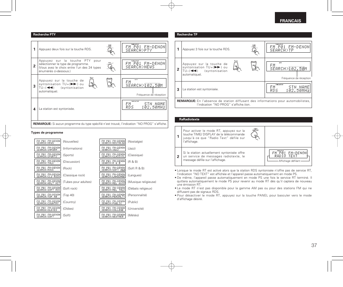 Denon RCD-M33 User Manual | Page 37 / 74