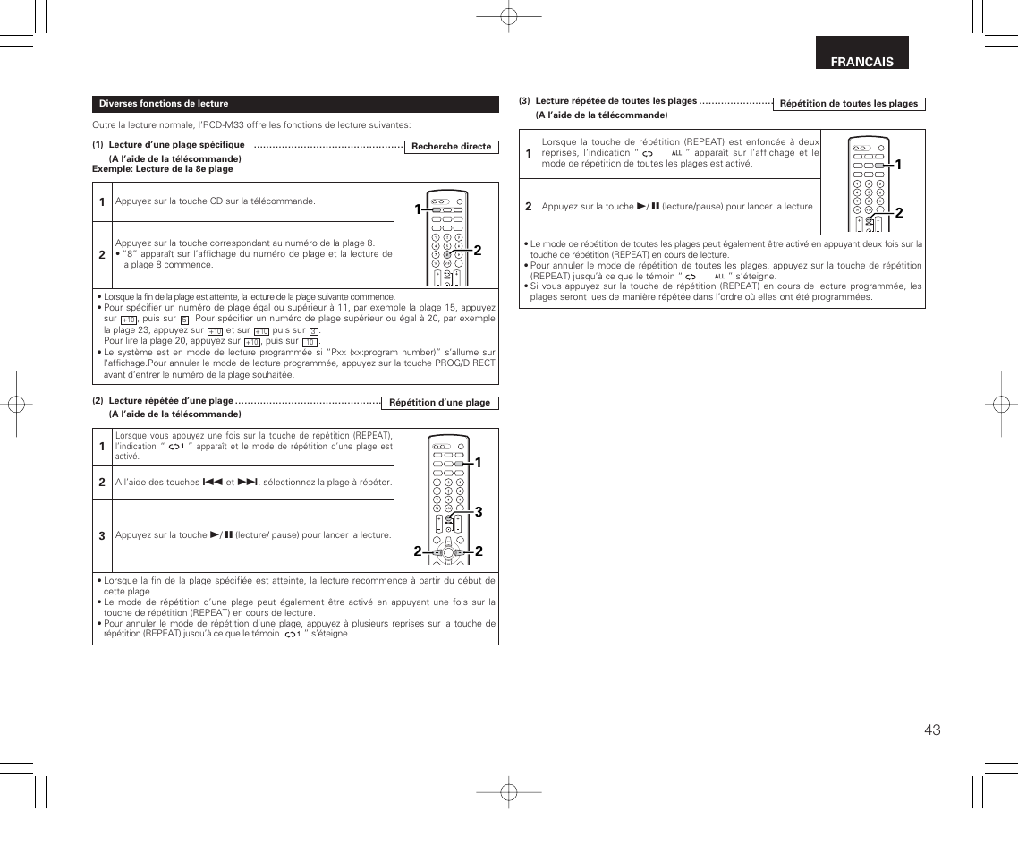 Denon RCD-M33 User Manual | Page 43 / 74