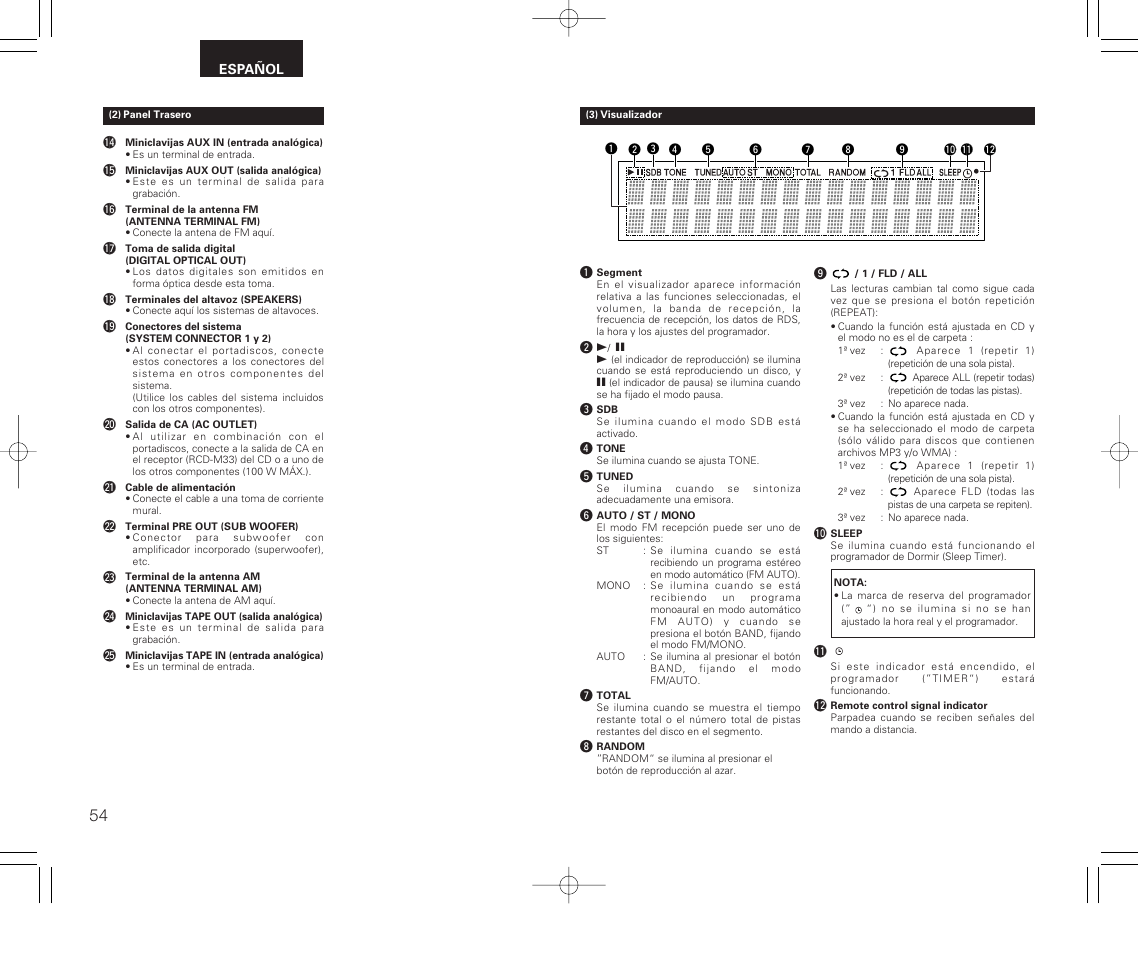 Denon RCD-M33 User Manual | Page 54 / 74