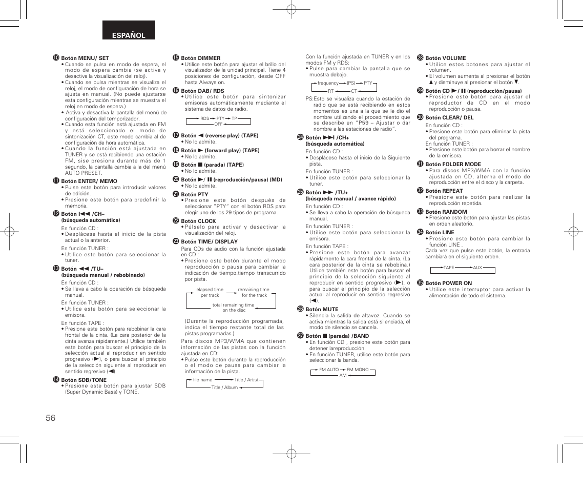 Denon RCD-M33 User Manual | Page 56 / 74