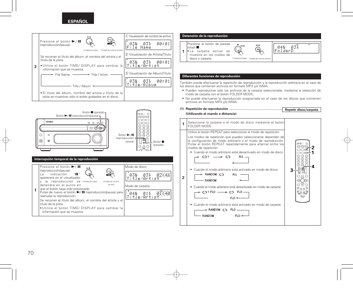 Denon RCD-M33 User Manual | Page 70 / 74