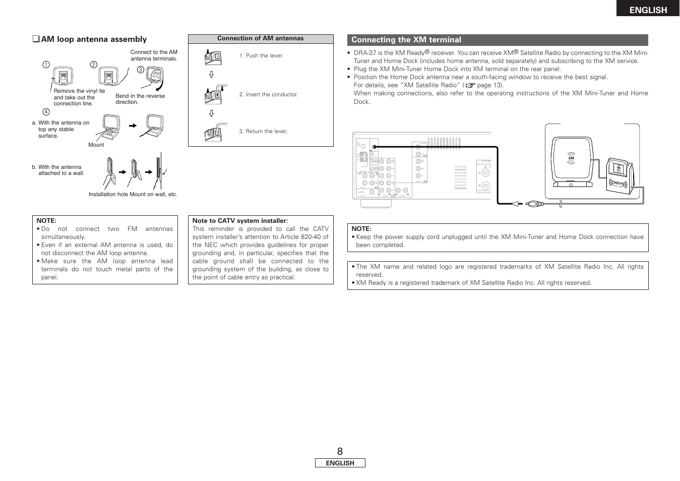 English | Denon DRA-37 User Manual | Page 11 / 30