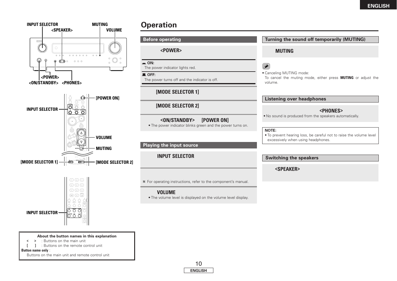 Operation | Denon DRA-37 User Manual | Page 13 / 30