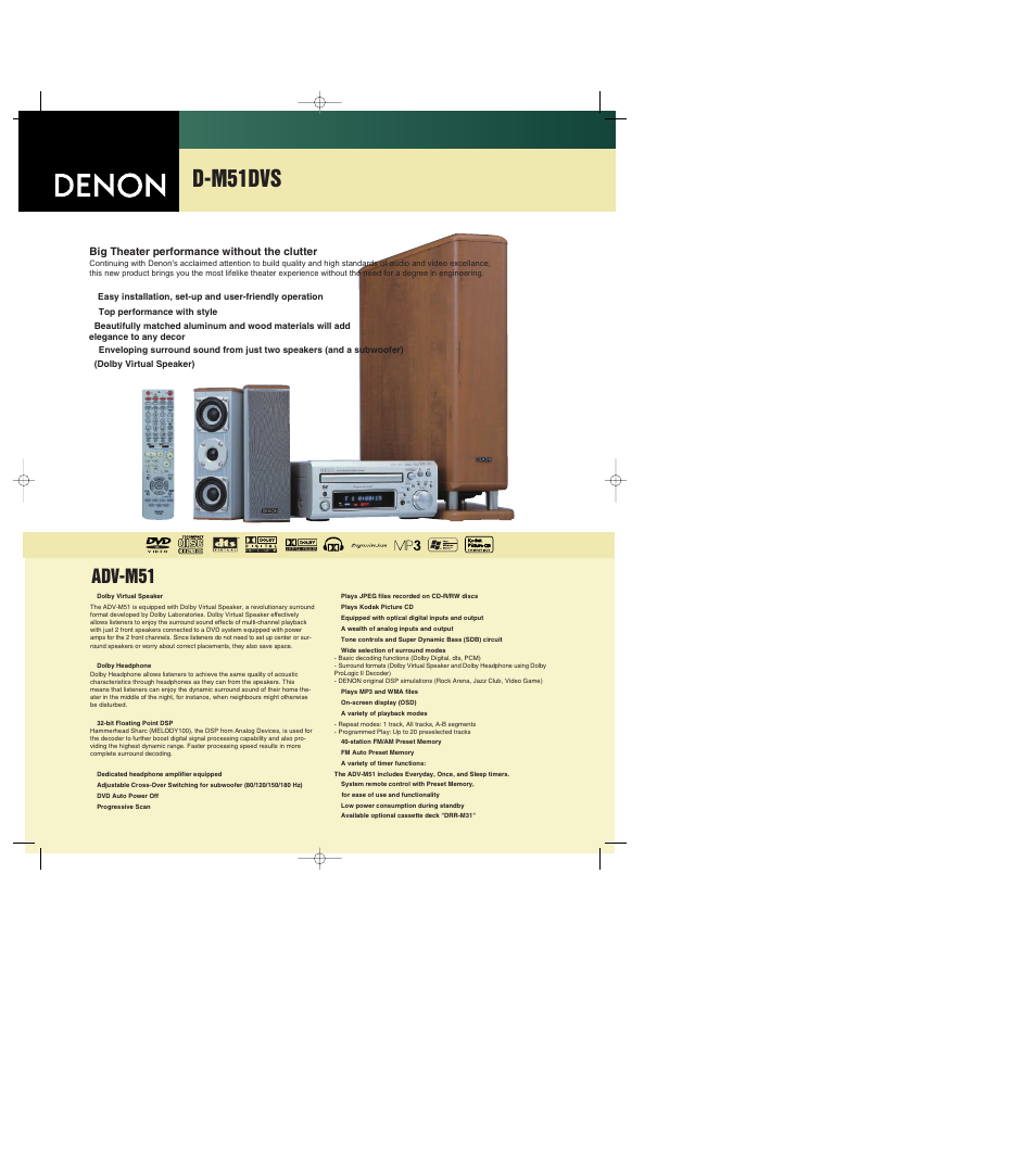 Denon D-M51DVS User Manual | 2 pages