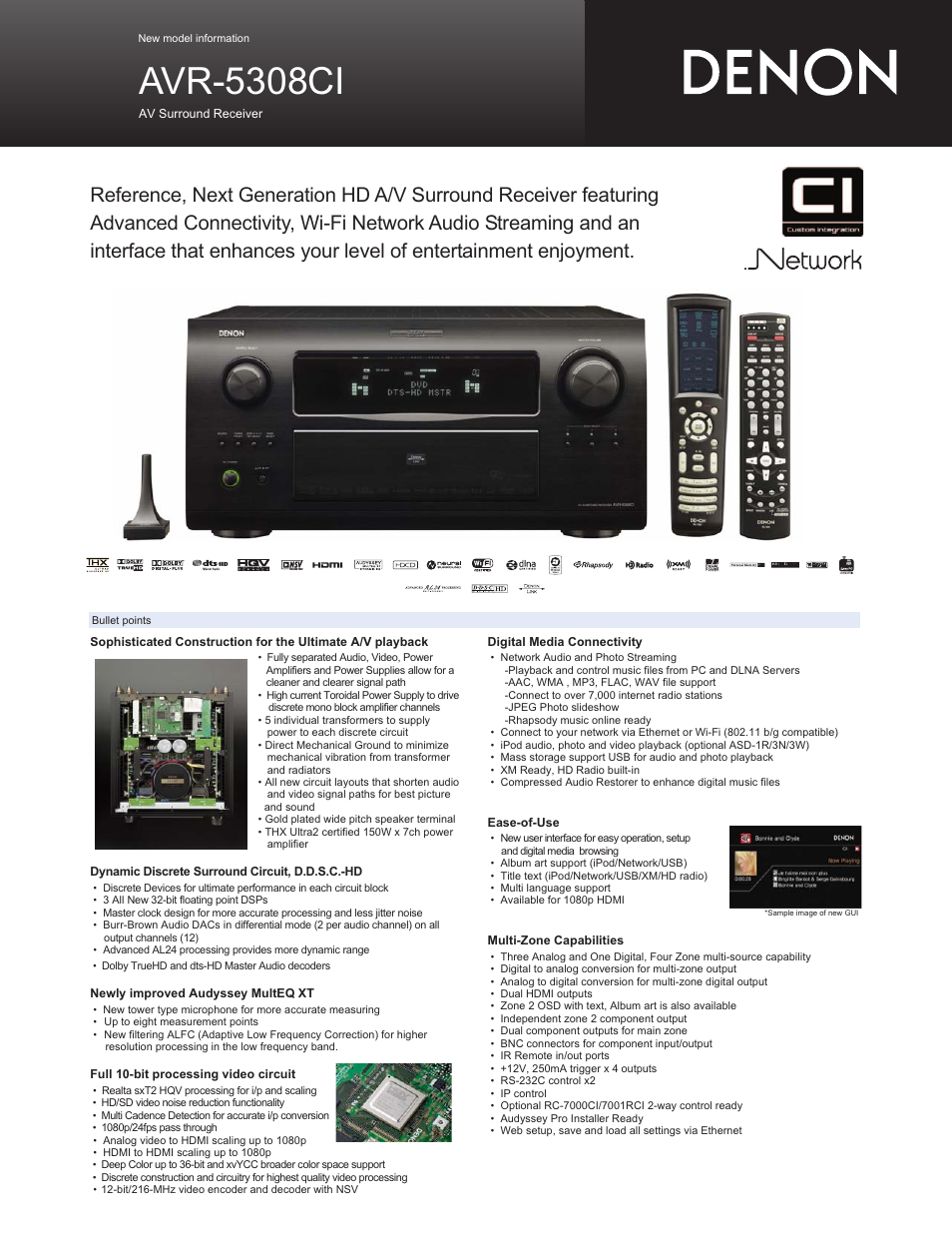 Denon AVR 5308CI User Manual | 2 pages