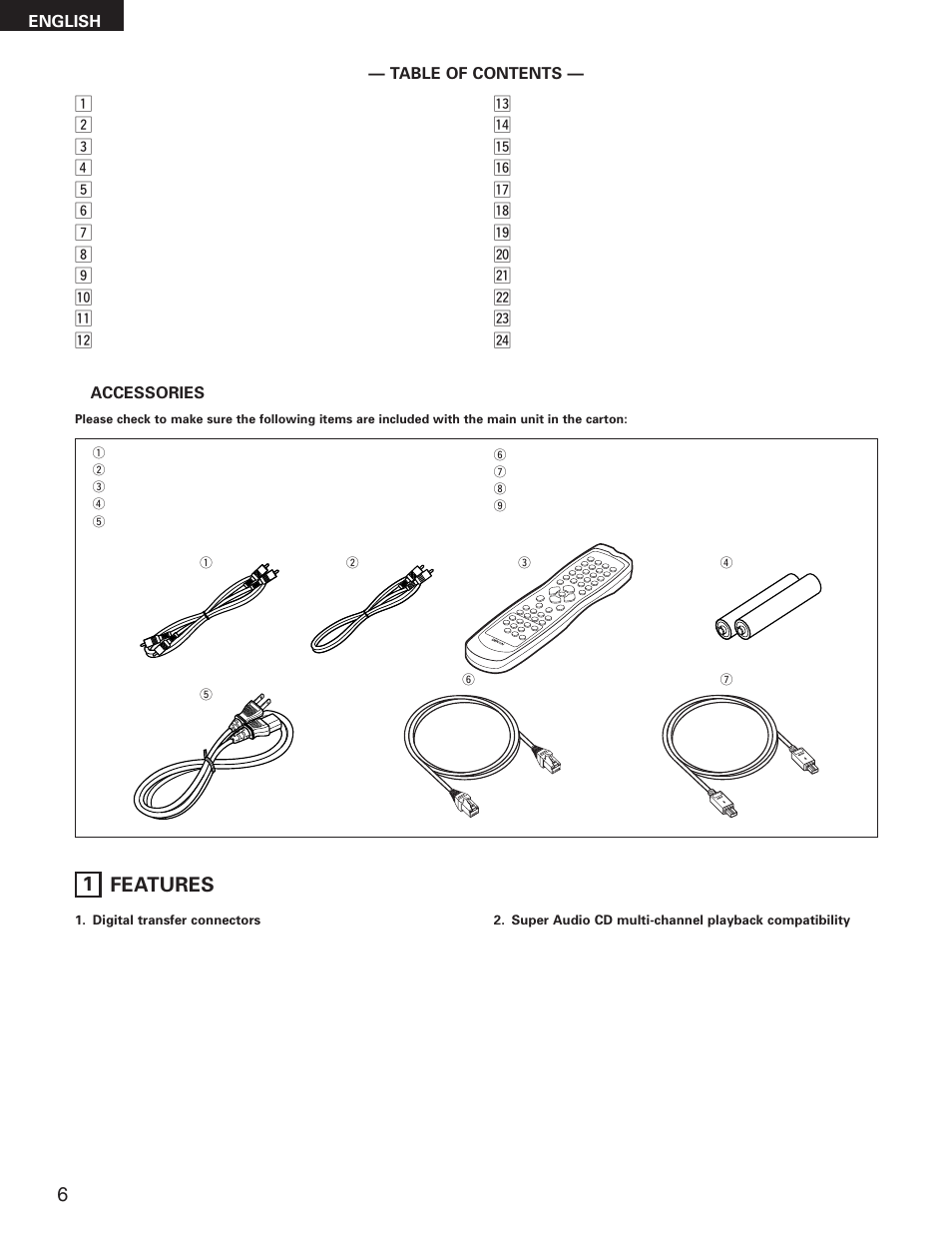 1 features | Denon DVD-5900 User Manual | Page 6 / 140