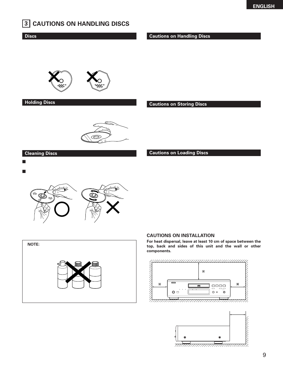 3 cautions on handling discs | Denon DVD-5900 User Manual | Page 9 / 140