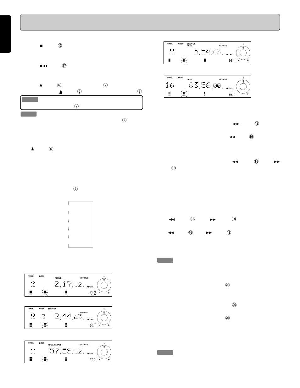 Playing a cd, Changing the time display, Stopping playback | Playing a cd again from the first track, Removing a disc | Denon PMD340 User Manual | Page 12 / 27