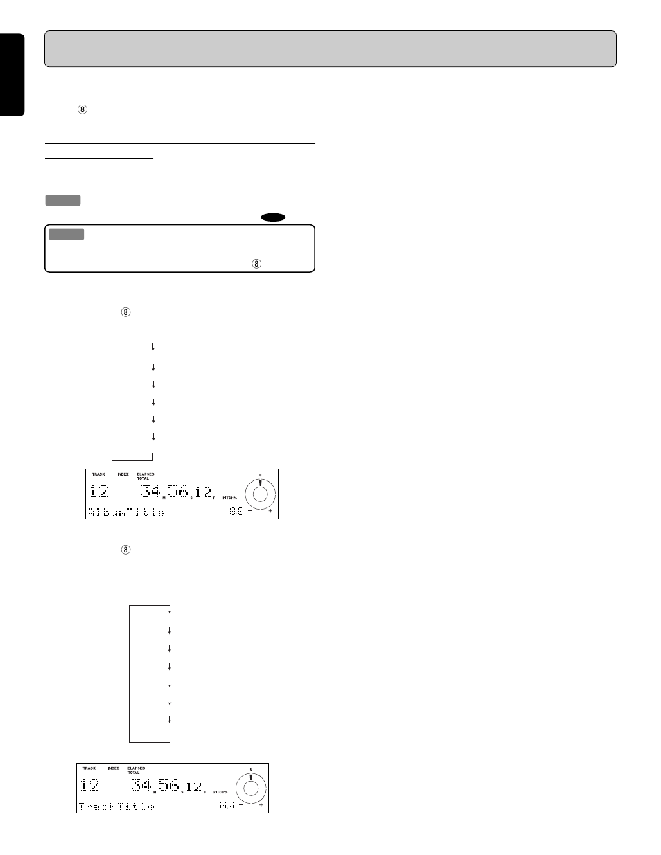 Cd-text information display, When stopped, During playback | Denon PMD340 User Manual | Page 20 / 27