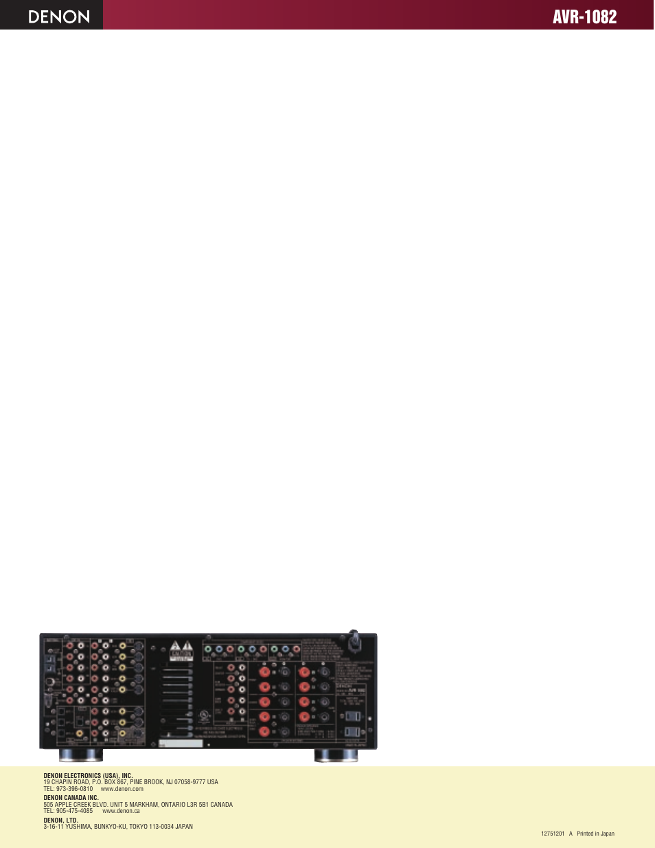 Avr-1082 | Denon AVR-1082 User Manual | Page 2 / 2