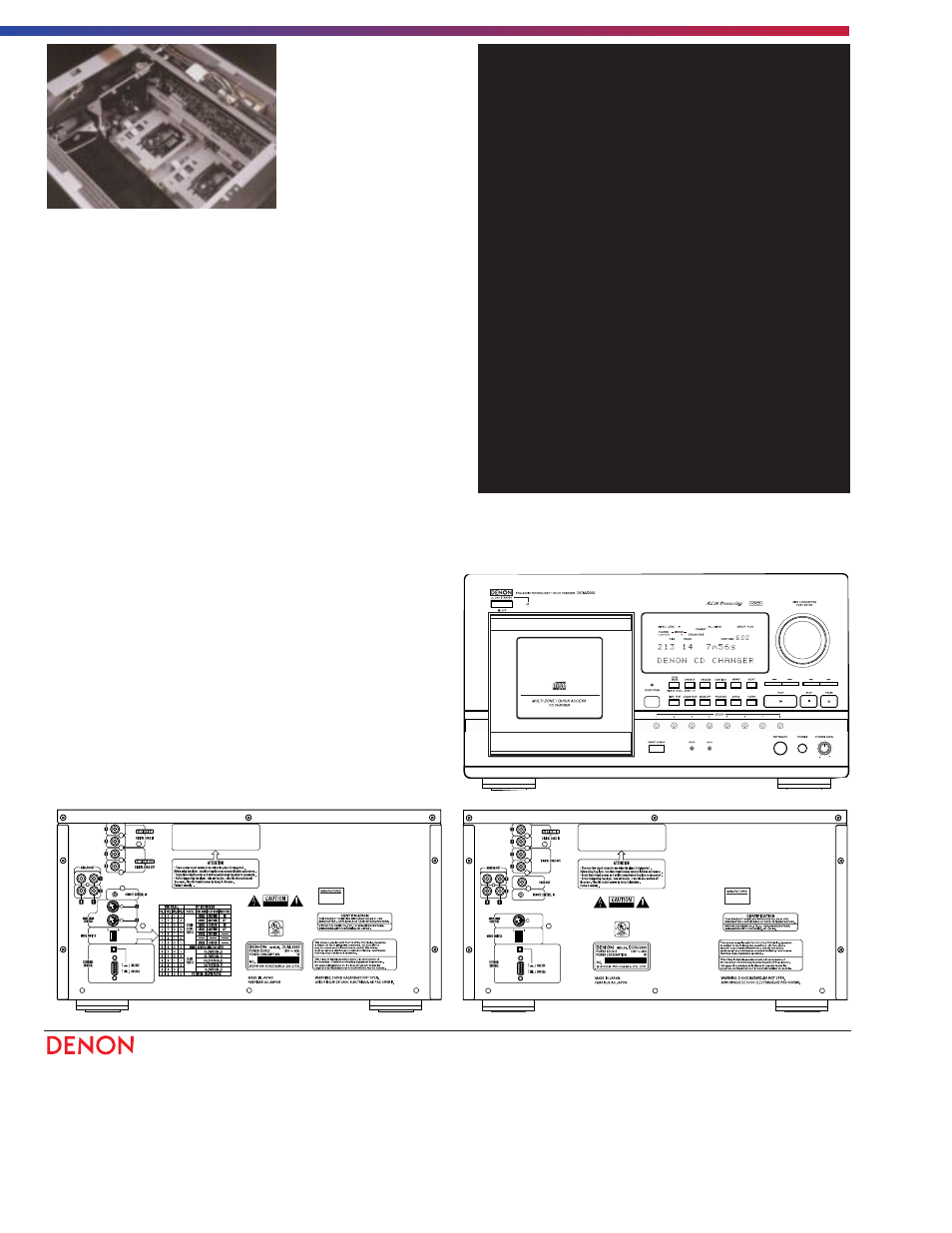 Specifications | Denon DCM-5001 User Manual | Page 2 / 2