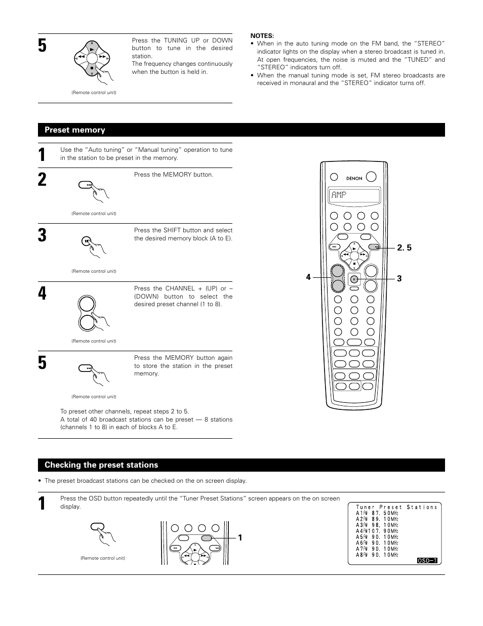 Checking the preset stations | Denon AVR-3802 User Manual | Page 61 / 74